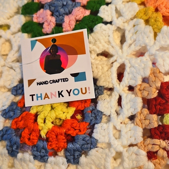 Handmade Crochet Halter Top Granny Square Floral Multicored Boho Bikini Top - Picture 16 of 17